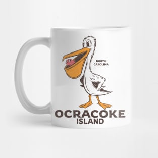 Ocracoke Island, NC Summertime Vacationing Pelican & Fish Mug